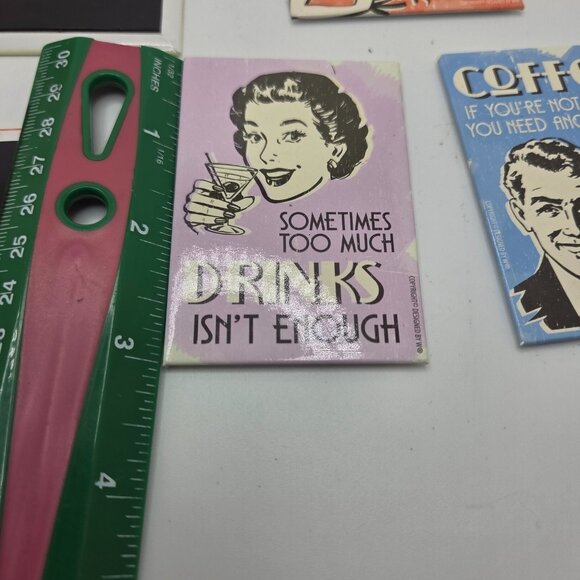 Vintage Style Quote Retro Metal Fridge Magnet Set of 5 - Picture 9 of 12